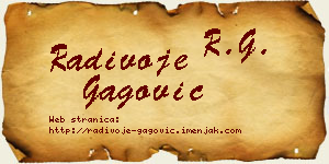 Radivoje Gagović vizit kartica